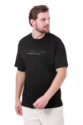 Erkek Oversize Beyaz T-Shirt - 1