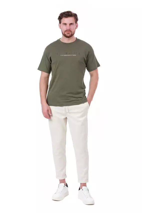 Erkek Oversize Beyaz T-Shirt - 9