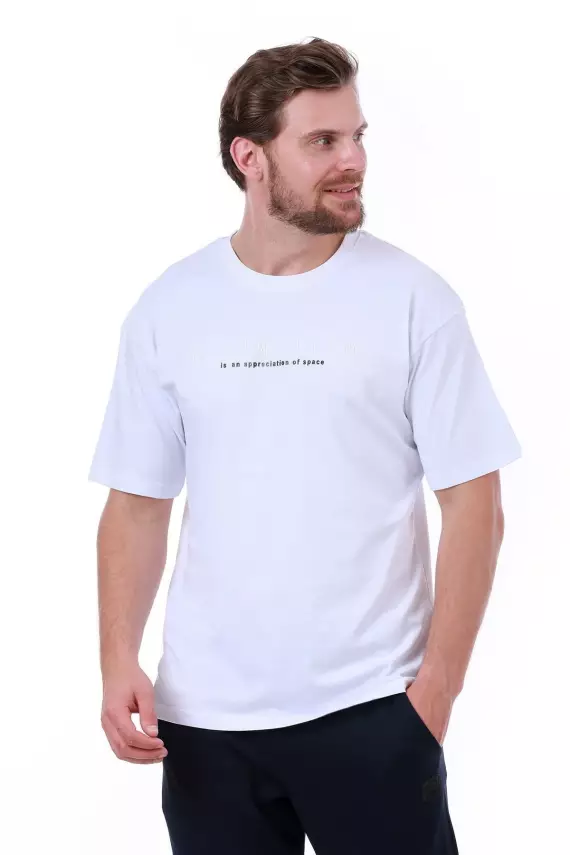 Erkek Oversize Beyaz T-Shirt - 16