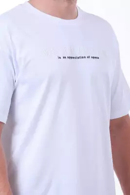 Erkek Oversize Beyaz T-Shirt - 19