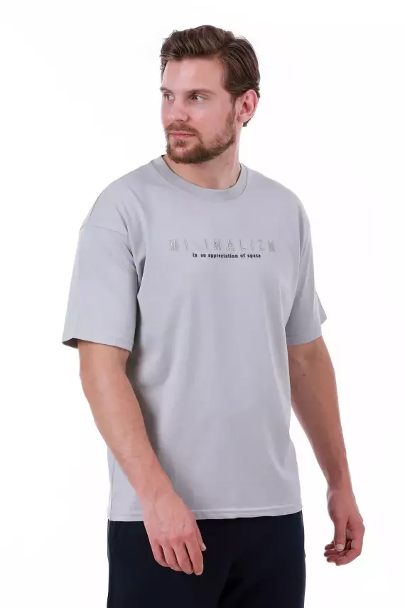 Erkek Oversize Beyaz T-Shirt - 22