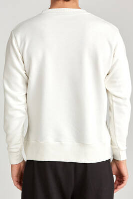 Erkek Regular Sweatshirt Beyaz - 8