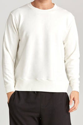 Erkek Regular Sweatshirt Beyaz - 7