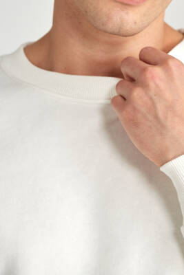 Erkek Regular Sweatshirt Beyaz - 9