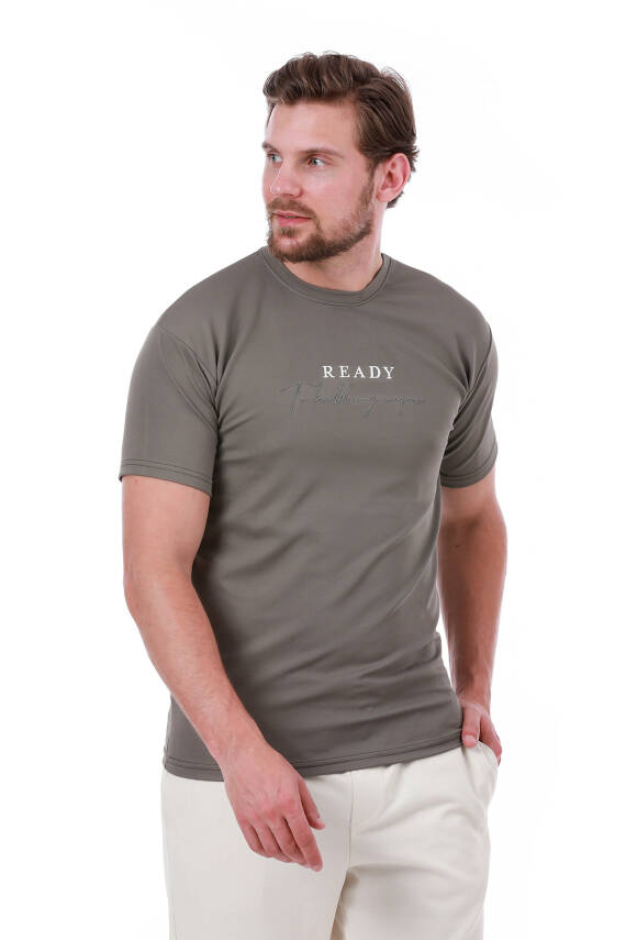 Erkek Slim Fit Ready Baskılı Siyah Renk T-shirt - 152