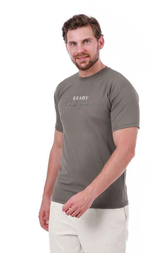 Erkek Slim Fit Ready Baskılı Siyah Renk T-shirt - 153