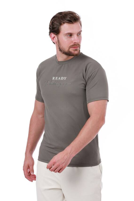Erkek Slim Fit Ready Baskılı Siyah Renk T-shirt - 154