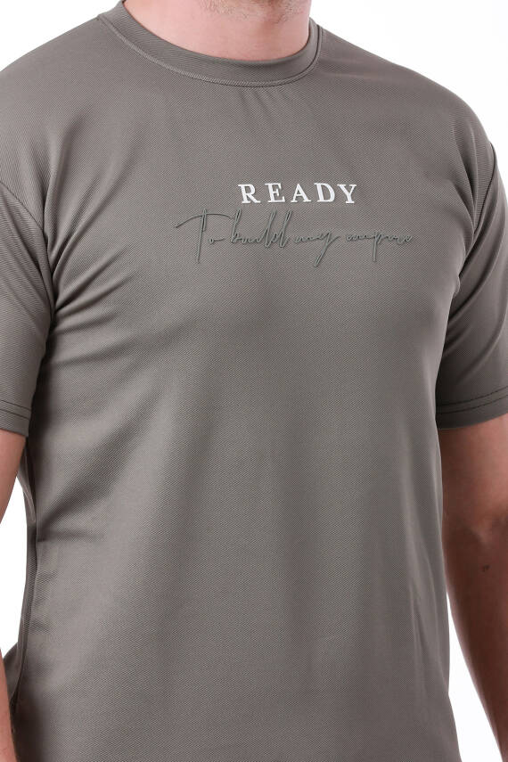 Erkek Slim Fit Ready Baskılı Siyah Renk T-shirt - 155