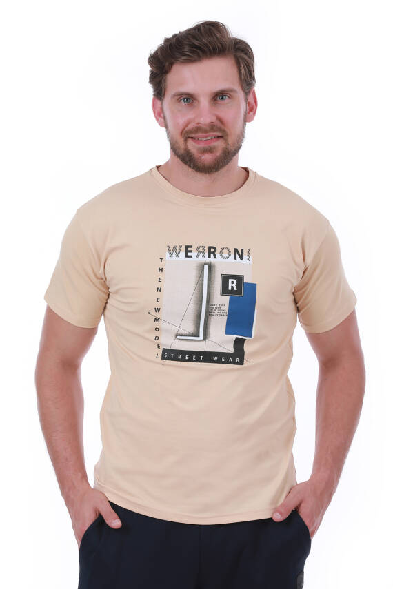 Erkek Slim Fit Wrn Baskılı Siyah Renk T-shirt - 2